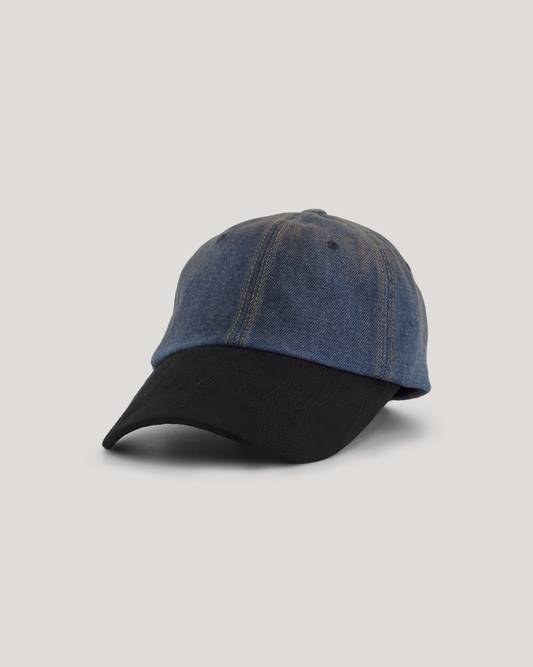WE11DONE BLUE WESTERN EMBROIDERED WASHED CAP