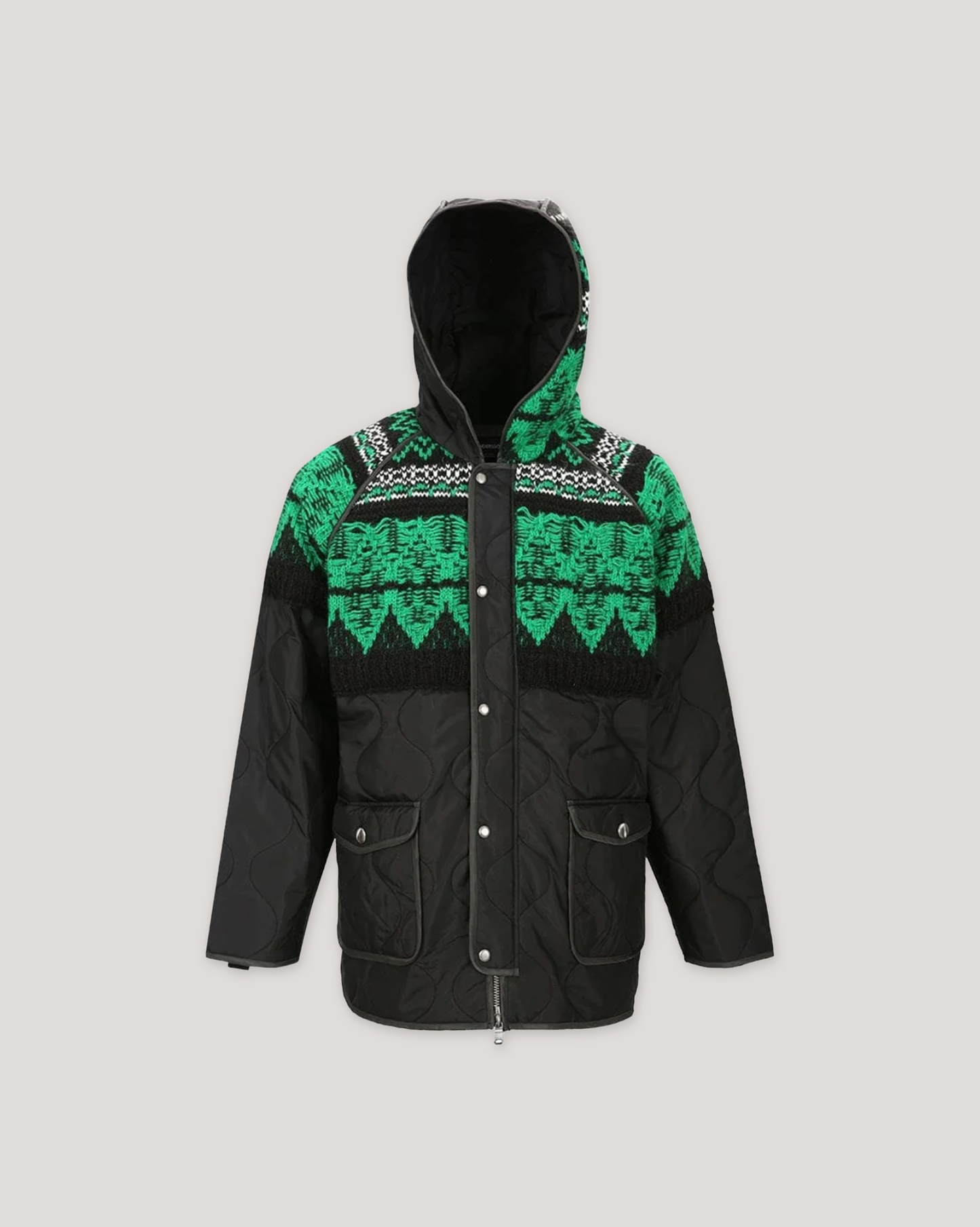 ANDERSSON BELL NORDIC KNIT PATCH QUILTED PARKA