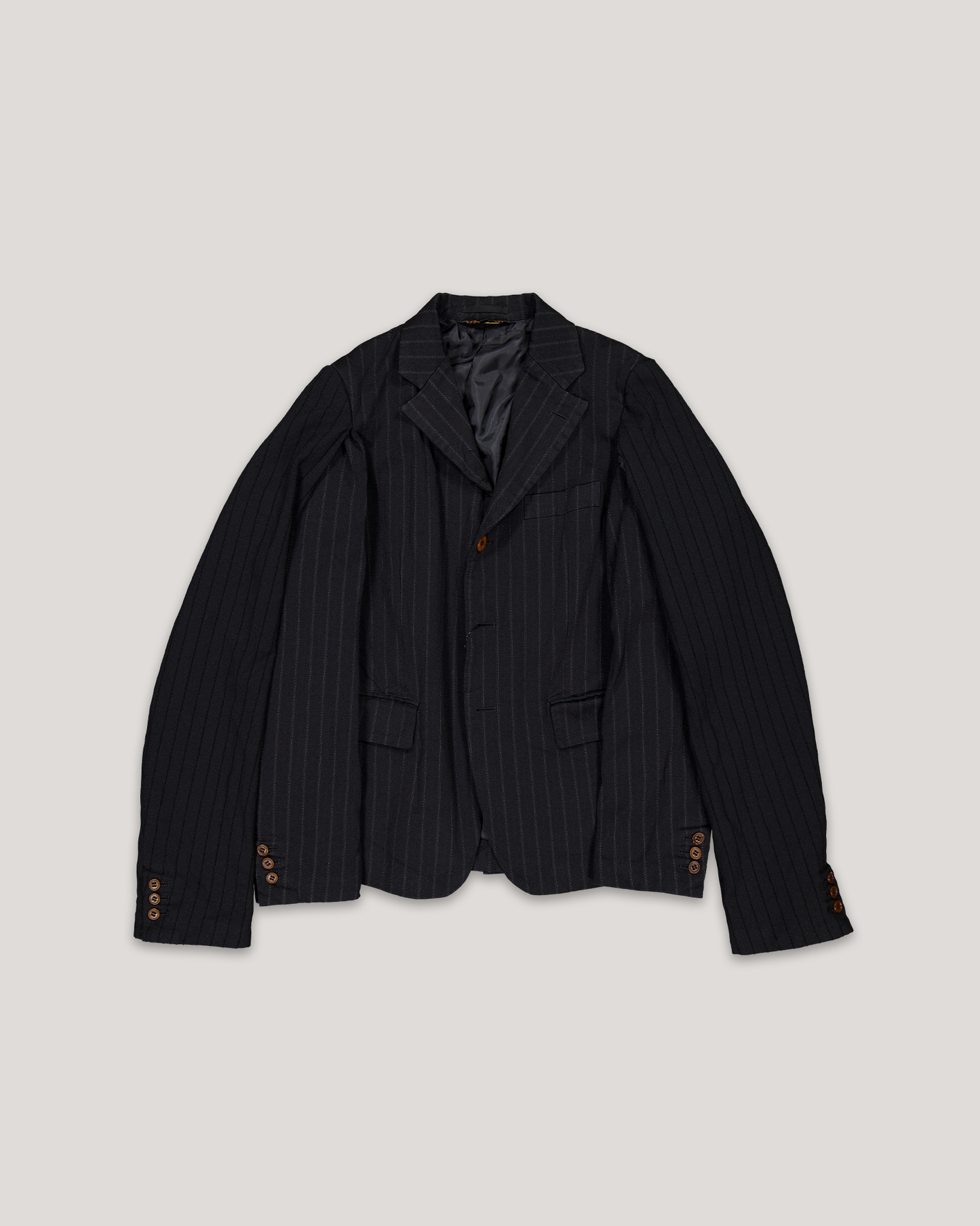 CDG BLACK DOUBLE SLEEVE STRIPED TAILORED JACKET