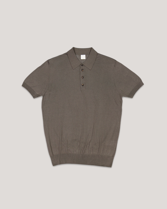PAL ZILERI BUTTONED SS POLO CHOCOLATE