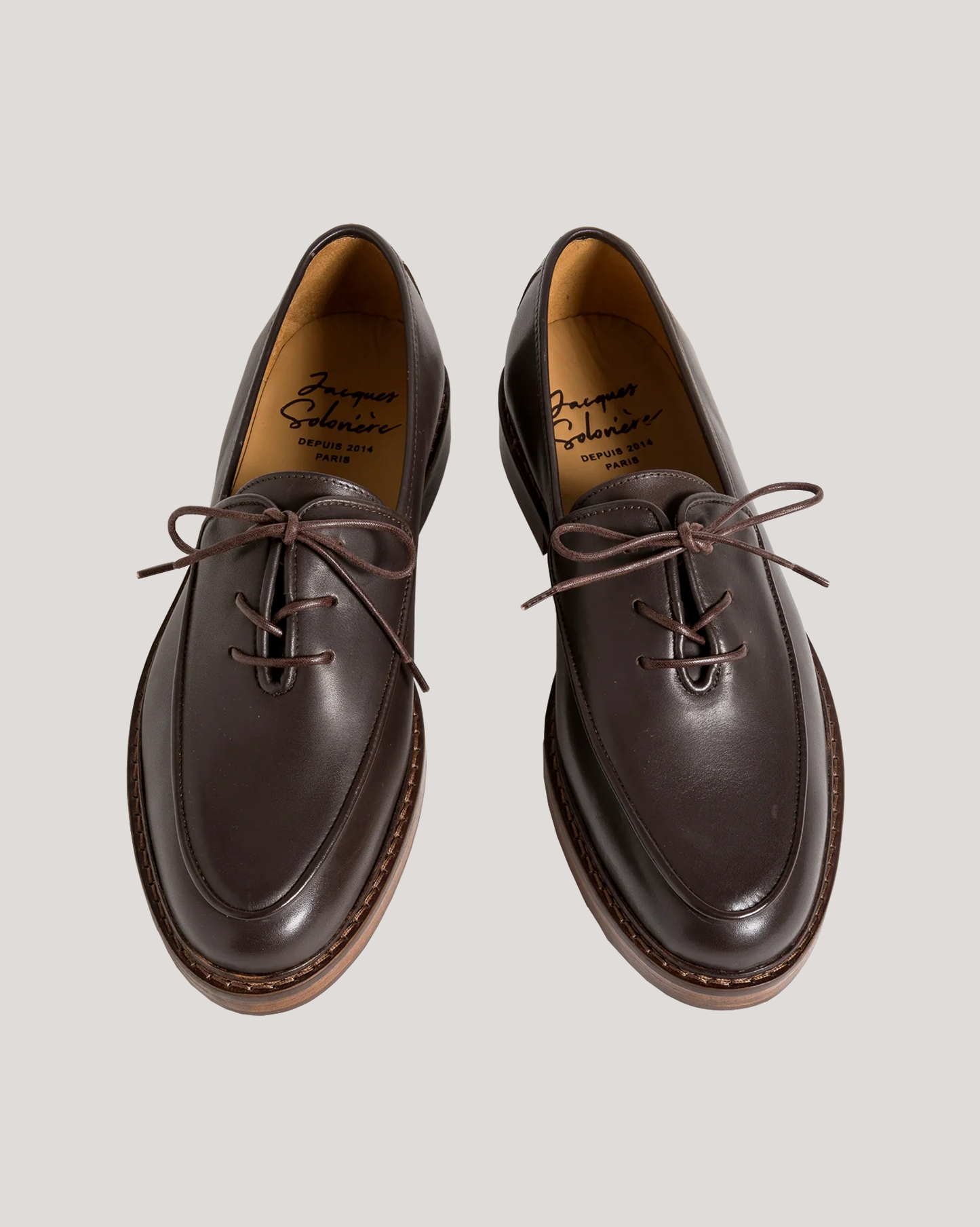 JACQUES SOLOVIERE OLI LEATHER DERBY RUBBER SOLE SHOE