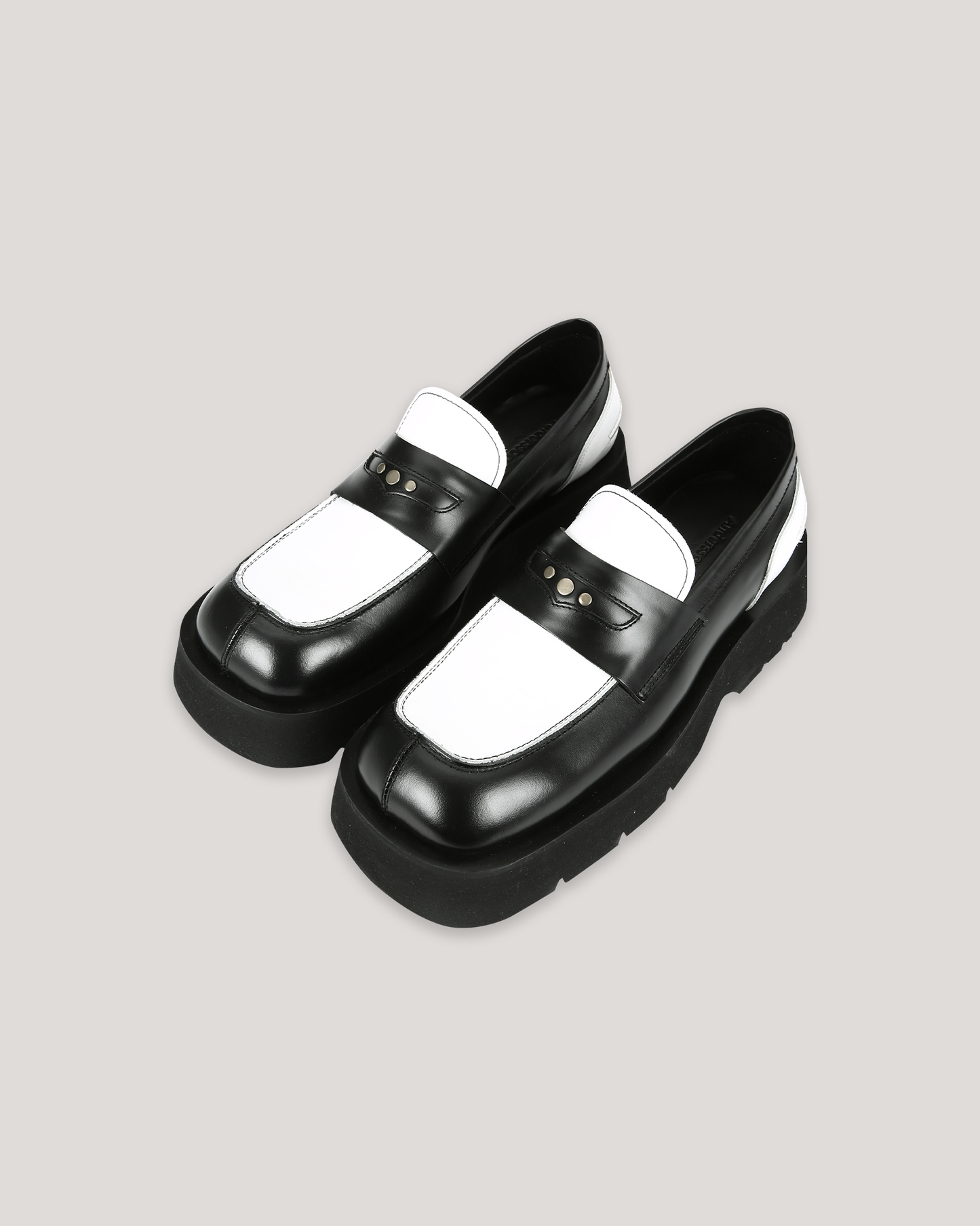 ANDERSSON BELL BROEILS PENNY LOAFER IN BLACK/WHITE